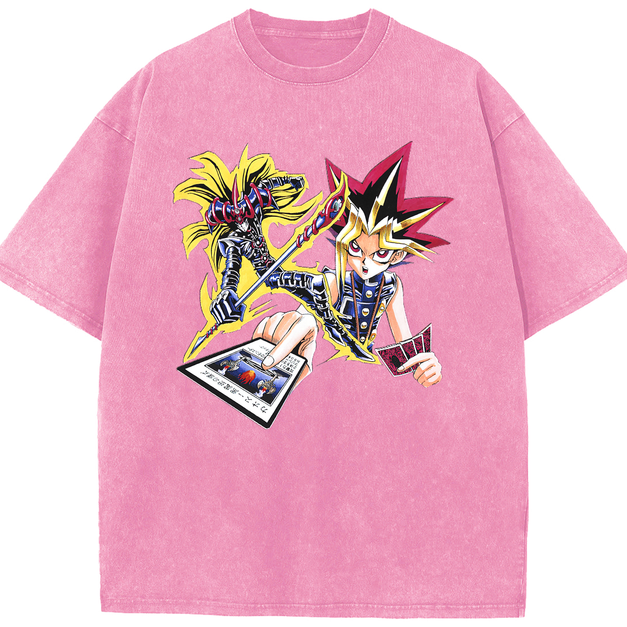 （画像用） 遊☆戯☆王 Yu-Gi-Oh! 綿100% ヴィンテージ風 半袖Tシャツ（フロントプリント）